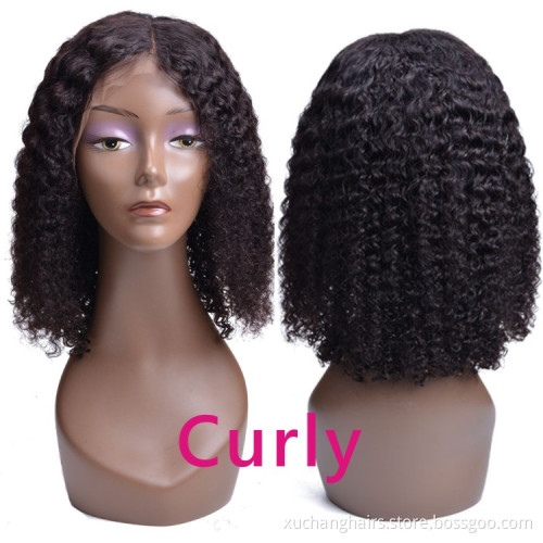 Raw Indian Virgin Human Hair Lace Frontal Wig for Black Women HD Full Lace Front Wig Deep Wave Curly Bob Closure Wig